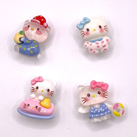 Set of 4 Hello Kitty Style Croc Shoe Charms-Hello Kitty Jibbitz-New! - Picture 1 of 2